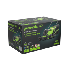 Газонокосилка Greenworks GD24LM331K2 24V (33 см) аккумуляторная, c АКБ 2 А/ч и ЗУ