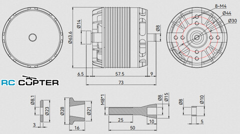 T-Motor AX530-A KV260 (20", 12S, 12.7 кг)