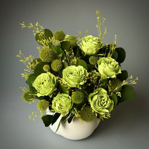 «Лайм» - композиция из стабилизированных цветов