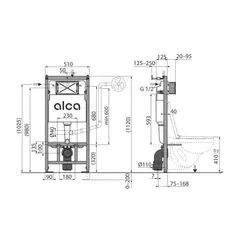 Комплект AlcaPlast SET 4 в 1: инсталляция, звукоизоляция, крепления, клавиша M678