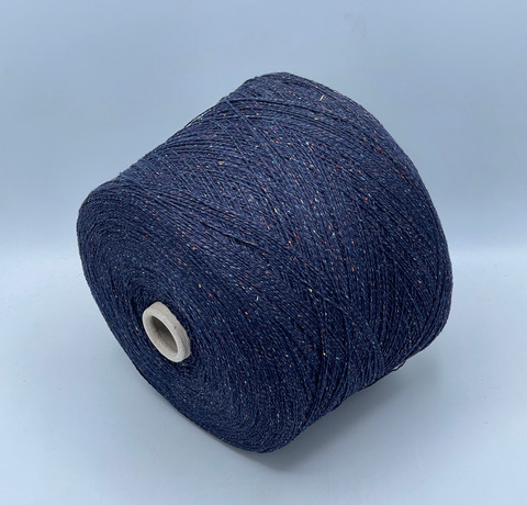 Millefili, SIlkshake, 750м. 2% Шерсть, 60% Кашемир, 38% Шелк, Темно-синий с крапом(288/576) , 39683