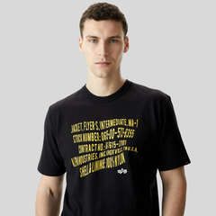 Футболка Alpha Industries Alpha Warped Label Tee Black (Черный)