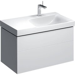 Шкафчик для раковины Geberit Xeno² с полкой, с двумя выдвижными ящиками: B=88см, H=53см, T=46.2см, Белый / Высокоглянцевое покрытие фото