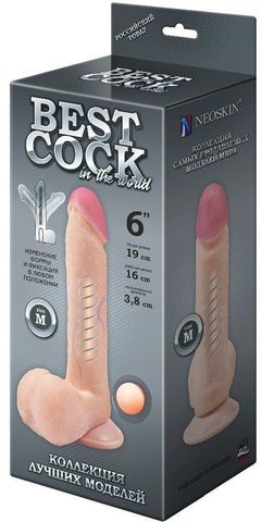 Телесный фаллоимитатор на присоске F&F BEST COCK 6 - 19 см. - LOVETOY (А-Полимер) Best Cock 591404