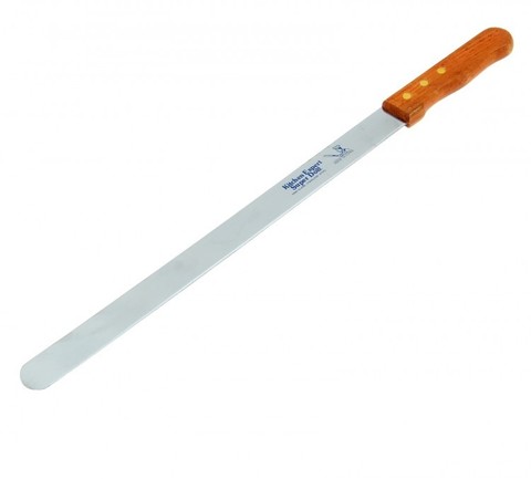 Нож для бисквита,35см (лезвие) без зубчиков,дер.ручка