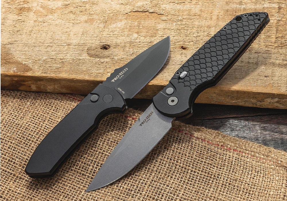 Нож Pro-Tech TR-3 MC1 Blk Fish Scale - фотография 