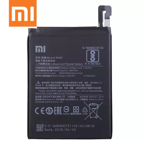 АКБ 4000 mAh (BN45) для Xiaomi Redmi Note 5 / Redmi Note 5 Pro Аккумулятор для телефона