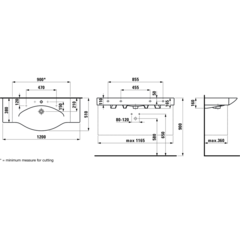 8127040001041 УМЫВАЛЬНИК LAUFEN PALACE 120 с полотенцедержателем
