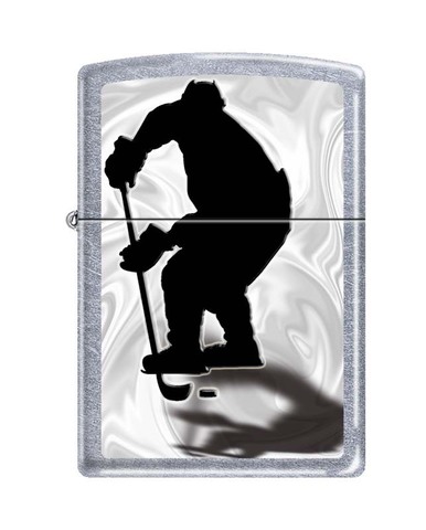 Зажигалка ZIPPO Хоккеист Street Chrome латунь/никель-хром (207 HOCKEY)