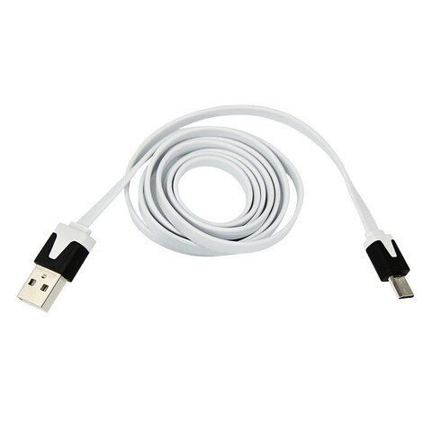 Кабель USB 2.0 - Micro USB, М/М, 1 м, плоский, Rexant, бел, 18-4274