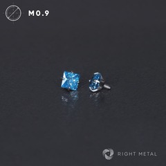 Cubic Zirconia Square Aqua