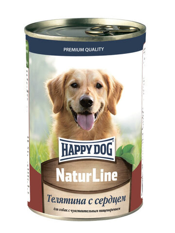 Консервы для собак Happy Dog NatureLine (Телятина с сердцем)
