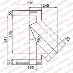 Тройник-сэндвич 135° d150х210мм (430/0,5мм+оцинк) Ferrum в интернет-магазине ЯрТехника