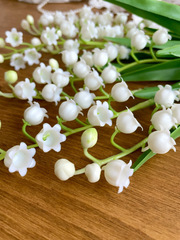 Ландыши искусственные из мягкого пластика, реалистичные, букет 4 ветки.