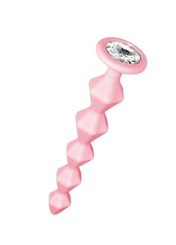 Розовая анальная цепочка с кристаллом Buddy - 17,7 см. - Lola Games Emotions 1400-01lola