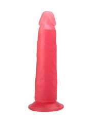 Розовый фаллоимитатор на подошве в виде присоски - 16,5 см. - 