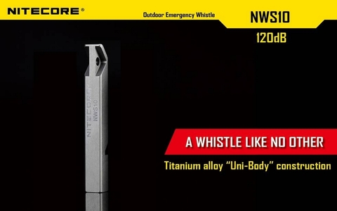 Брелок Nitecore NWS10 (11060) серебристый титан д.52мм ш.7мм в.7мм (доп.ф.:свисток)