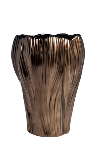 Ваза декоративная керамичемская 20x25см Garda Decor золотая с широким горлом