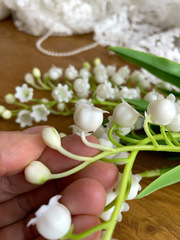 Ландыши искусственные из мягкого пластика, реалистичные, букет 4 ветки.