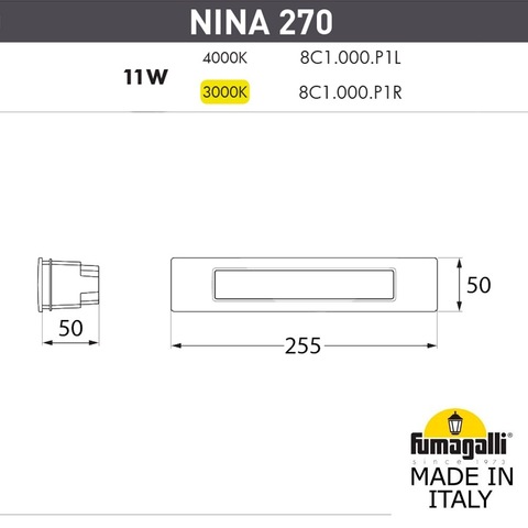 Подсветка для ступеней Fumagalli NINA 8C1.000.000.AYP1L