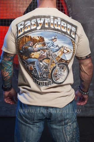 Affliction | Футболка мужская Easyriders Ghost Rider Beige A11786 спина