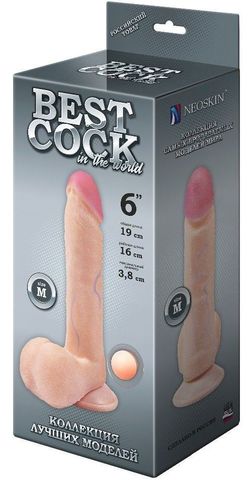 Телесный фаллоимитатор на присоске BEST COCK 6 - 19 см. - LOVETOY (А-Полимер) Best Cock 591403