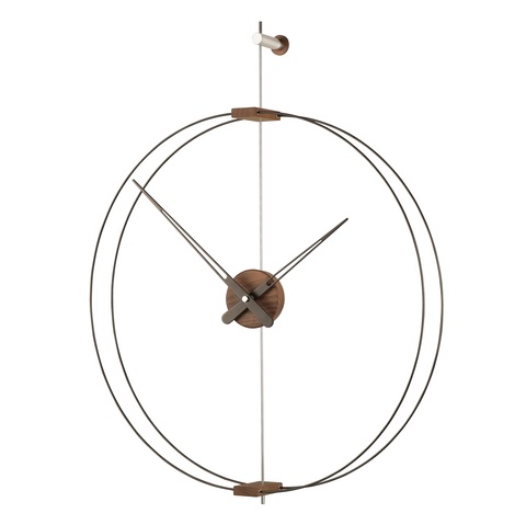 Часы Nomon BARCELONA mini. (основание - орех и фиберглас/стрелки черный лак) D=66см, H=76см