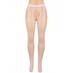 Колготки в сетку в виде пояса с чулками Diamonds белые (размер XS-M)