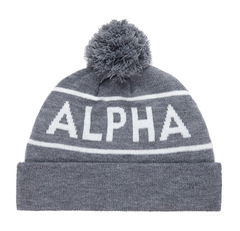 Шапка Alpha Industries Essential Pom Beanie Medium Charcoal Heather (Серая)