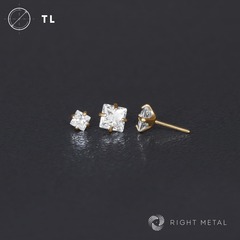 Cubic Zirconia Square Crystal PVD Yellow Б/Р