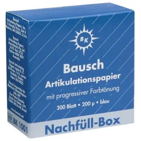 Bauch Артикуляционная бумага 200 микрон картонный бокс (синий) BK 1001