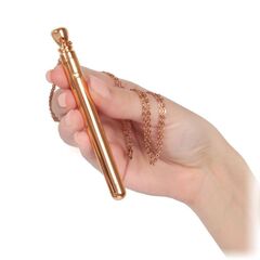 Золотистая подвеска-вибратор Genie Flirting Pen - 