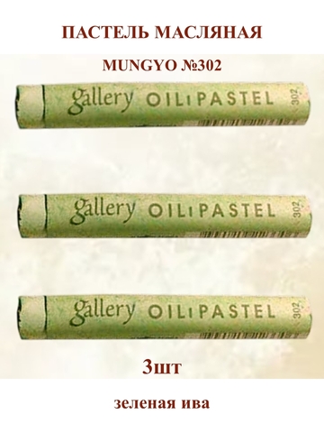 Пастель масляная мягкая профессиональная MUNGYO Gallery Зеленая Ива №302 (3шт)