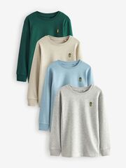 Лонгслив для мальчика Next N73-636, 4 шт., Зеленый, Молочный, Серый