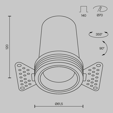 Встраиваемый светодиодный светильник Maytoni FOCUS LED DL125-L12-4K-TRS-W
