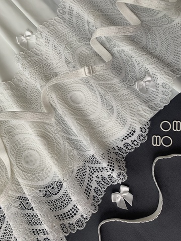 Кружево эластичное молочное 19 см, Китай