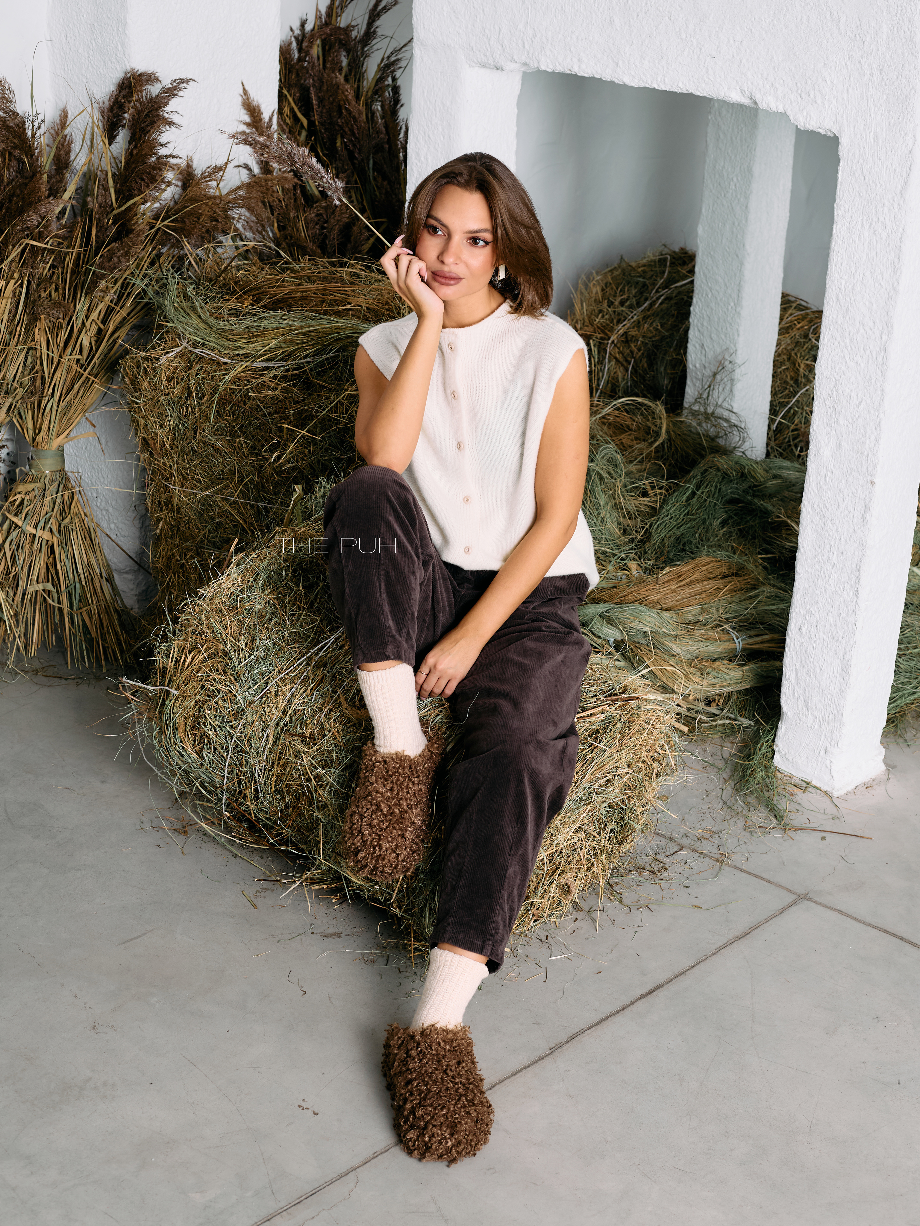 Шоколадные вельветовые брюки