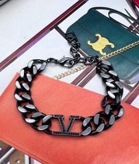 Браслет-цепь крупная VALENTINO в черном родаже