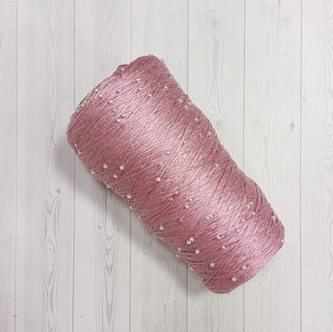 Пряжа Хлопок с бусинами 009 клубничное мороженое