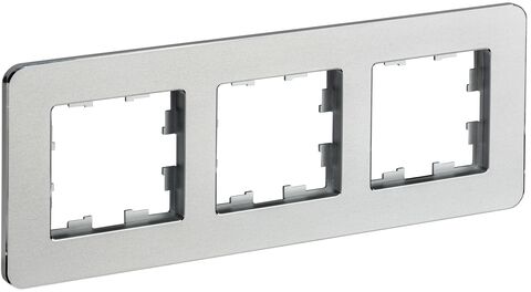 BRITE Рамка 3-мест. РУ-3-1-Бр металл алюм. RE IEK