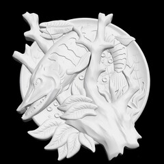 Силиконовый молд Щука (медальон) № 0481