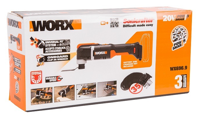 Реноватор аккумуляторный WORX Sonicrafter WX696.9, 20В, без АКБ и ЗУ