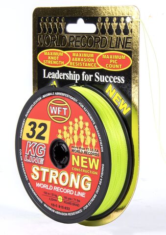 Леска плетёная WFT KG STRONG Chartreuse 150 м, 0.22 мм