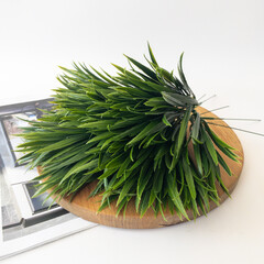 Осока, травяная веточка, искусственная зелень, 29 см, набор 5 веток.