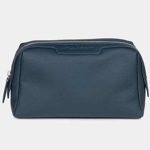 Несессер Trapèze из кожи теленка синего цвета