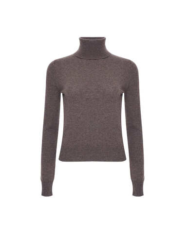 Водолазка из шерсти и кашемира шоколад