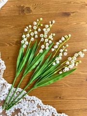 Ландыши искусственные из мягкого пластика, реалистичные, букет 4 ветки.