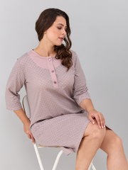 Ночная сорочка С-008/бежевый-экрюгорошки