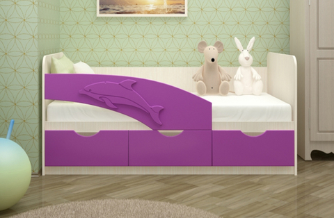 Кровать Дельфин сиреневый мат.