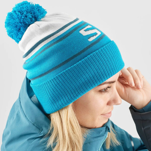 Картинка шапка Salomon Heritage Beanie Wh/Barr Reef/Malla - 2